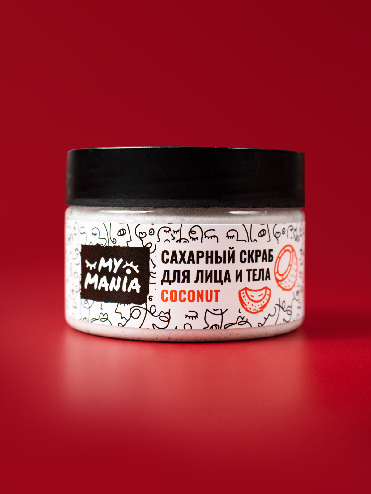 Сахарный скраб для лица и губ "Coconut"